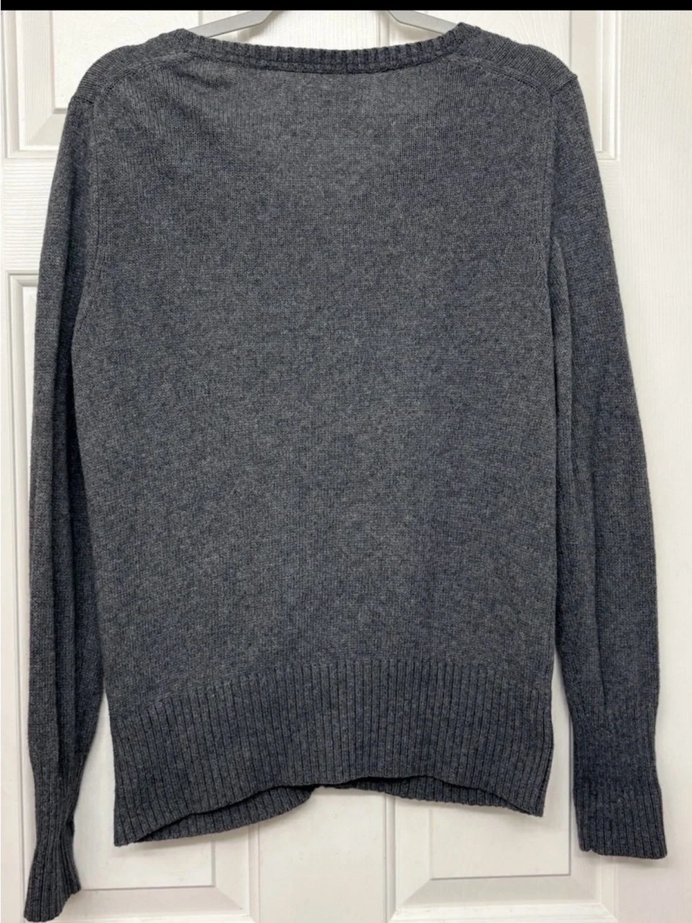 Old Navy Gray White Argyle Button Front Round Neck Knit Cardigan Sweater L